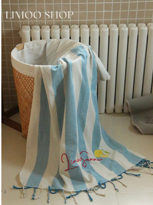 Limoo Shop/Classic Retro Striped Tassel Beach Towel ins Style Breathable Decorative Blanket for Vacation and Beach Photography