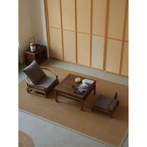 Hong Kong free shipping old elm square table tatami tea table small bay window coffee table solid wood low table simple Japanese kang table