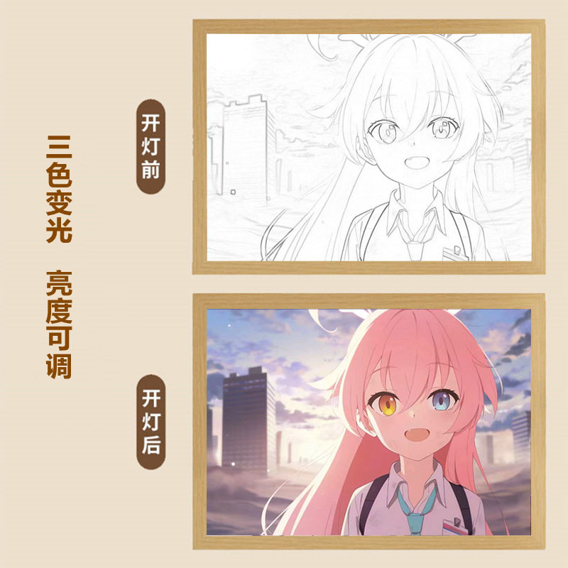 碧蓝档案小鸟游星野等角色发光相框,温柔照亮你的房间_动漫水杯_淘宝游戏网