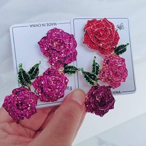 Luxueux Rose haute Sensation Comeback Antique Broche Lady Temperament with Colorful Crystal Inneaux Drilling Flowers Chest Flower Clothing Accessoires