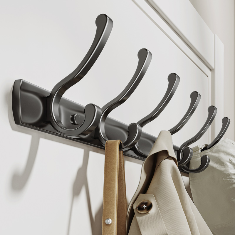 Hanging clothes hanger wall-mounted wall clothes hooks into the door to stick powerful door rear clothe hood hook free of punching clothes hook Hyun Off-Taobao