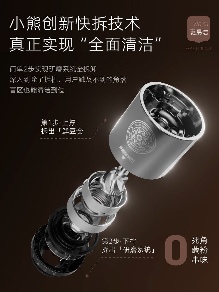 Bear Mechanical Cabin Coffee Machine, Small Household Italian-Style Grinder, Non-Capsule, Semi-Automatic, Freshly Ground, Official