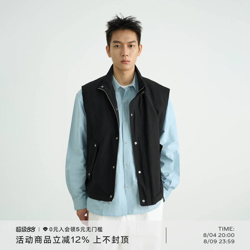 Awt25Aw Simple Commuting Casual Color-Block Plaid Short Vest for Men and Women Layered Sleeveless Jacket Awt25Aw Simple Commuting Casual Color-Block Plaid Short Vest for Men and Women Layered Sleeveless Jacket