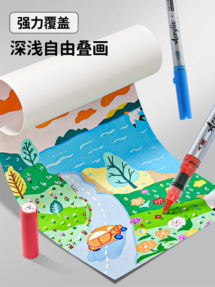 Direct Liquid Soft-Tip Acrylic Markers, 84 Colors, 60 Colors, Student-Specific, Non-Bleeding, Blendable, Art Student Oxford Canvas Bag, Children's Art Special Watercolor Pens, 48 Colors Paint Pens