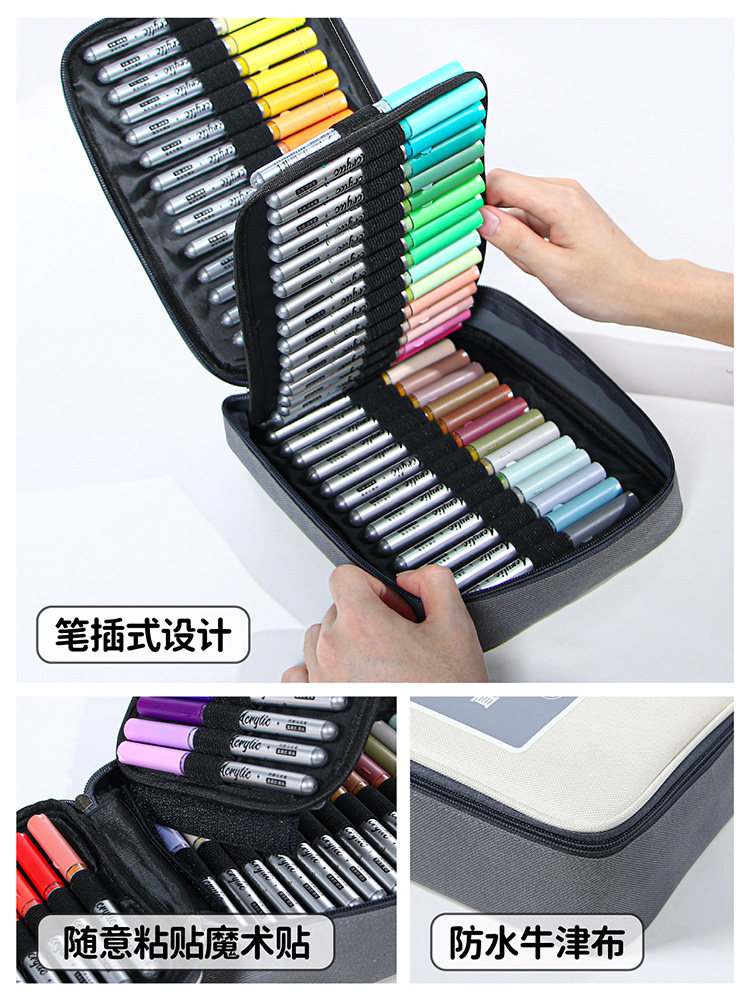 Direct Liquid Soft-Tip Acrylic Markers, 84 Colors, 60 Colors, Student-Specific, Non-Bleeding, Blendable, Art Student Oxford Canvas Bag, Children's Art Special Watercolor Pens, 48 Colors Paint Pens