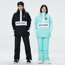 New ski hoodie ski suit womens sports suit mens couples snowboard suit warm and thickened ski suit