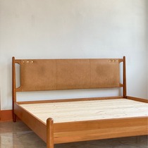 Special offer solid wood rattan bed bedroom 1 5m cherry wood single bed 1 8m double bed 1 35m red oak bed