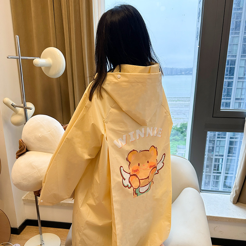 长版防暴雨雨披奶油小熊电动男女款电动车成人专用卡通加厚一体式