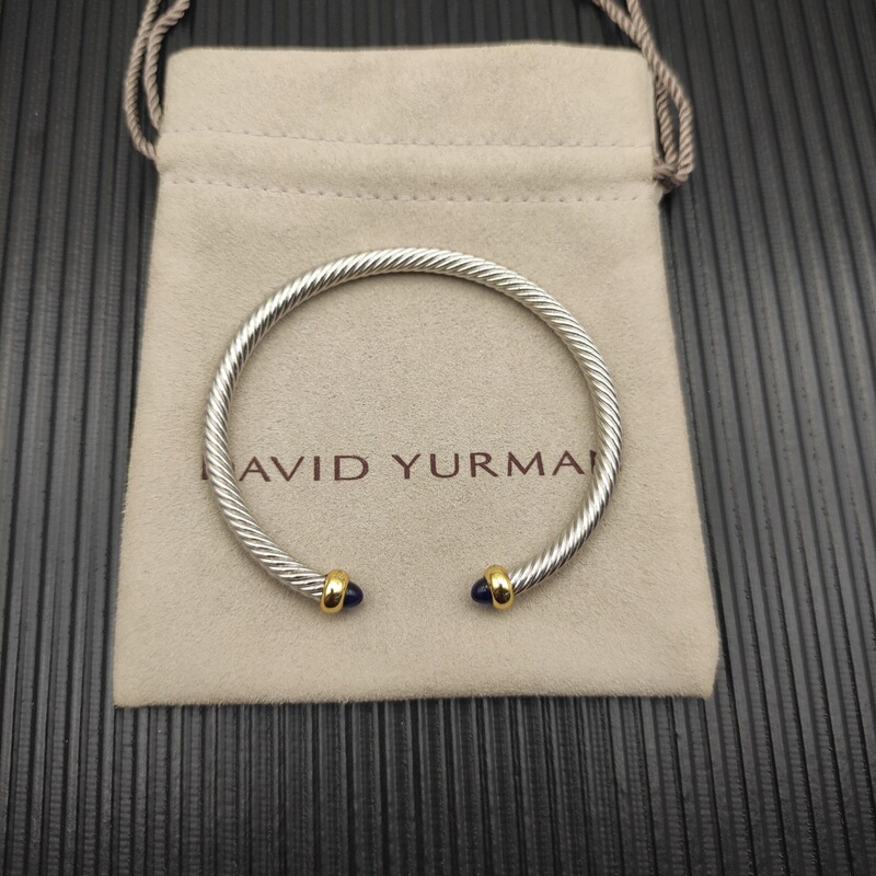 David Yurman Two-Tone Diamond-Free 4mm Deep Blue Sapphire Bracelet David Bracelet for Women David Yurman Two-Tone Diamond-Free 4mm Deep Blue Sapphire Bracelet David Bracelet for Women