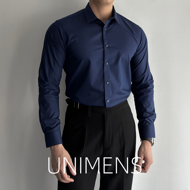 Unimens Bamboo Fiber Long-Sleeved Shirt Men's High-End Casual Business No-Iron Anti-Wrinkle Muscle Slim High-End Shirt Unimens Bamboo Fiber Long-Sleeved Shirt Men's High-End Casual Business No-Iron Anti-Wrinkle Muscle Slim High-End Shirt