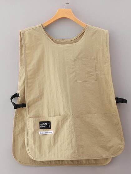 日本马甲围裙厨房家用做饭防水防油餐饮工作服围腰坎肩男女通用