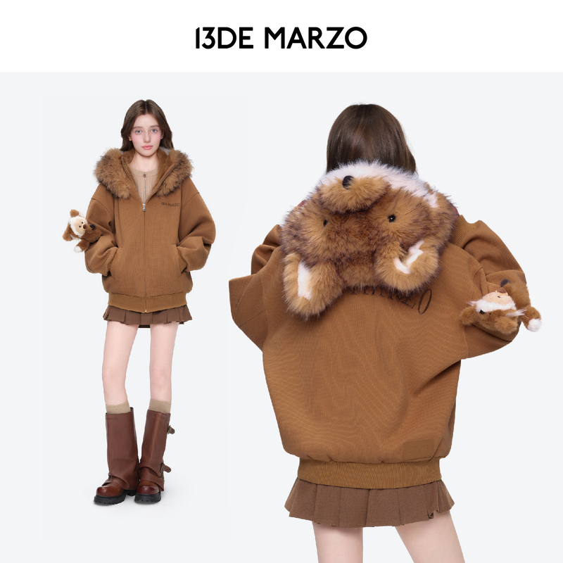13De Marzo Unisex 2026 Autumn/Winter New Fox and Bear Zipper Hoodie Cute Hooded Jacket 13De Marzo Unisex 2026 Autumn/Winter New Fox and Bear Zipper Hoodie Cute Hooded Jacket