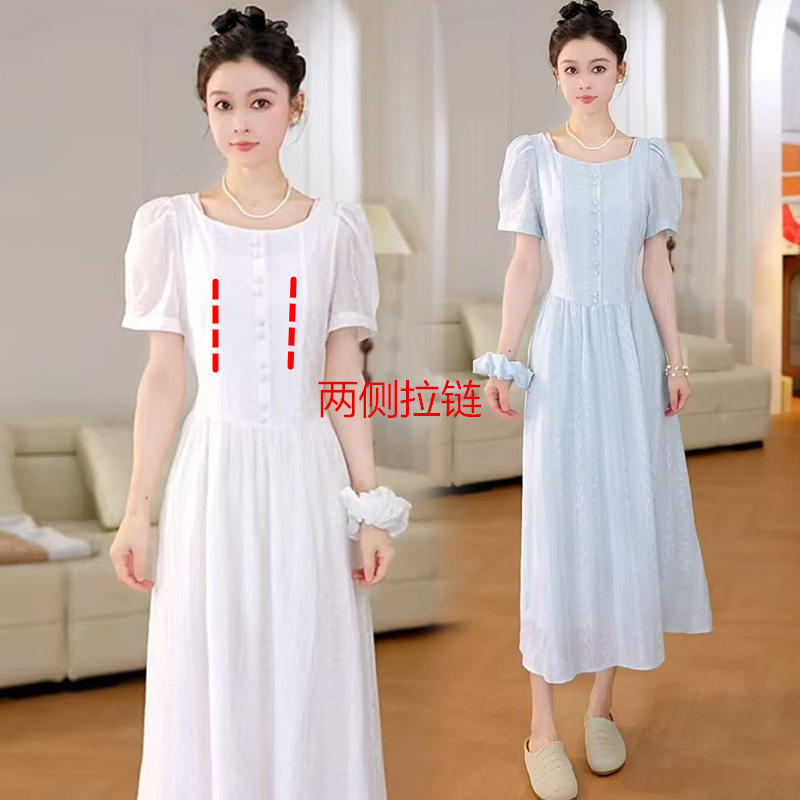 Nursing Clothes Can Be Worn Outside, Fashionable French Puff Sleeves, Waist Slimming, Breastfeeding Dress, Postpartum Breast Milk Dress, Top, Summer Nursing Clothes Can Be Worn Outside, Fashionable French Puff Sleeves, Waist Slimming, Breastfeeding Dress, Postpartum Breast Milk Dress, Top, Summer