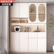 Solid wood wine cabinet sideboard integrated wall-mounted living room home storage storage cabinet multi-functional display cabinet storage cabinet