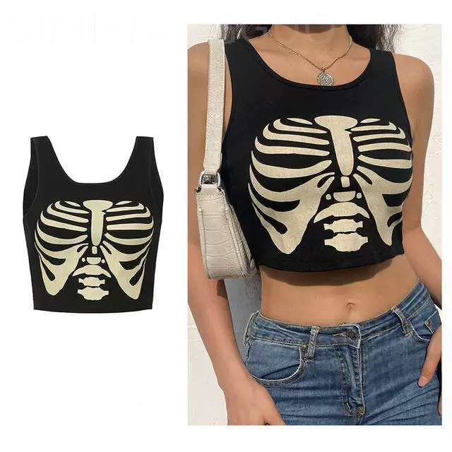 ЧЕРНЫЙ КОРСЕТ ТОП сексуальная готическая одежда spaghetti strap Crop to