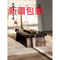 Xinjiang solid wood bay window small tea table home tatami Japanese room table coffee table living room balcony Chinese tea drinking