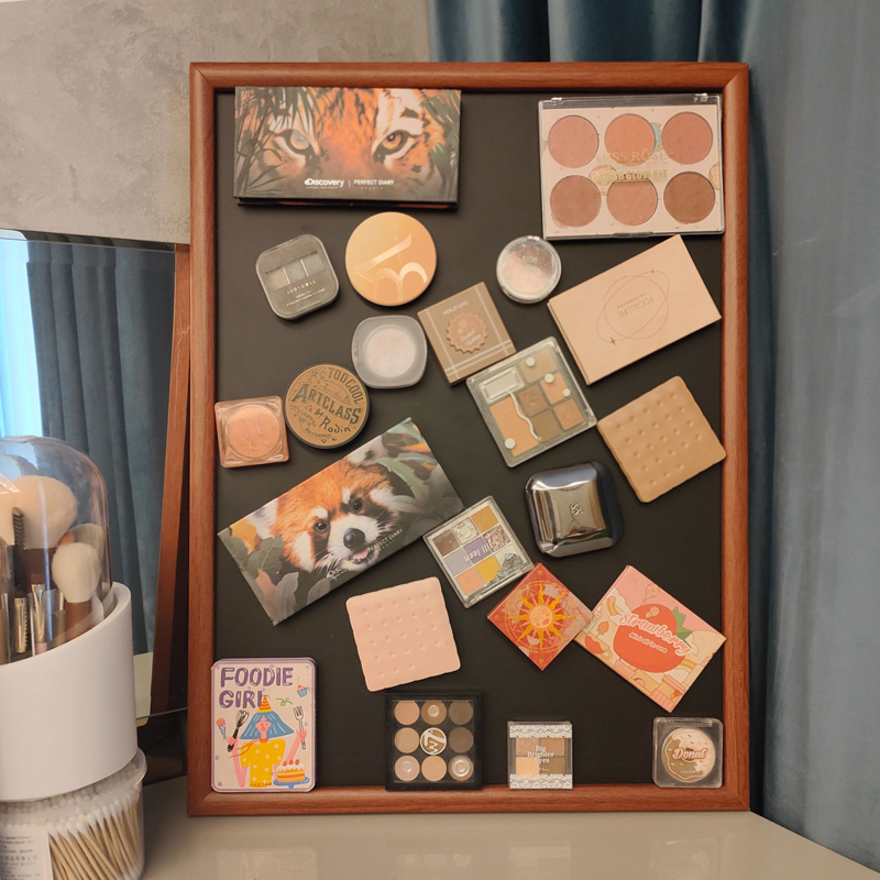 Magnetic Makeup Wall Magnet Small Blackboard Cosmetics Eyeshadow Lipstick Desktop Storage Board Refrigerator Magnet Display Board