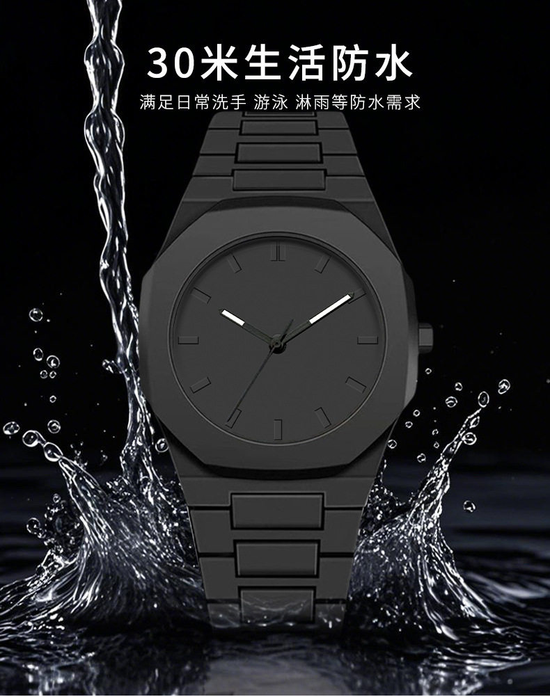 Наручные часы 2025手表高级感防水女表男士中东爆款塑胶男款石英绿色多巴胺粉色 Dijie