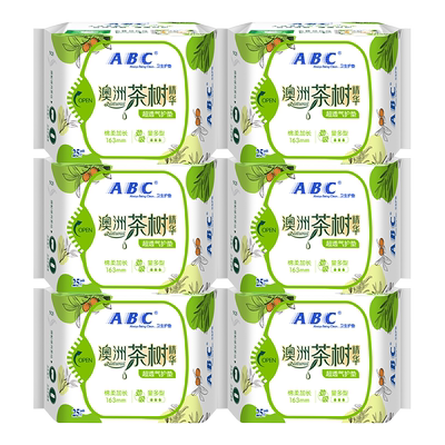 abc卫生巾茶树护垫163mm