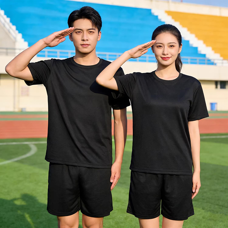 Short-Sleeved Physical Fitness Suit for Men, Outdoor Sports Quick-Drying Training Suit, Short-Sleeved Physical Fitness Suit for Women