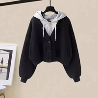 Черный топ (тонкий весна и осенний стиль)