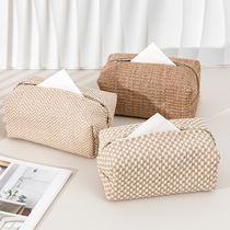 Japanese tissue box jute fabric rectangular tissue box simple tissue bag cotton and linen facial tissue box napkin box bag