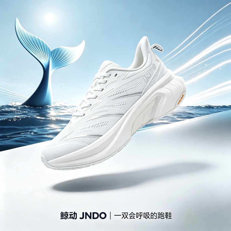 Jndo Whale Breathing Shoes Women's Outdoor Jogging Shoes Autumn Breathable Lightweight Thick-Soled Casual Sports Shoes Running Shoes
