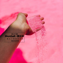 Pink Beach Themed Sun Umbrella Beach Surf Board Swing Piece Pink Emulation Coconut Tree Pink Canvas Chaise Longue