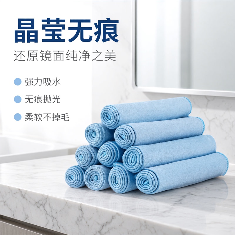 Glass Cleaning Magic Cloth, Watermark-Free Polishing Cloth, Absorbent, Lint-Free, Bathroom Glassware Cleaning Towel, Cleaning Cloth