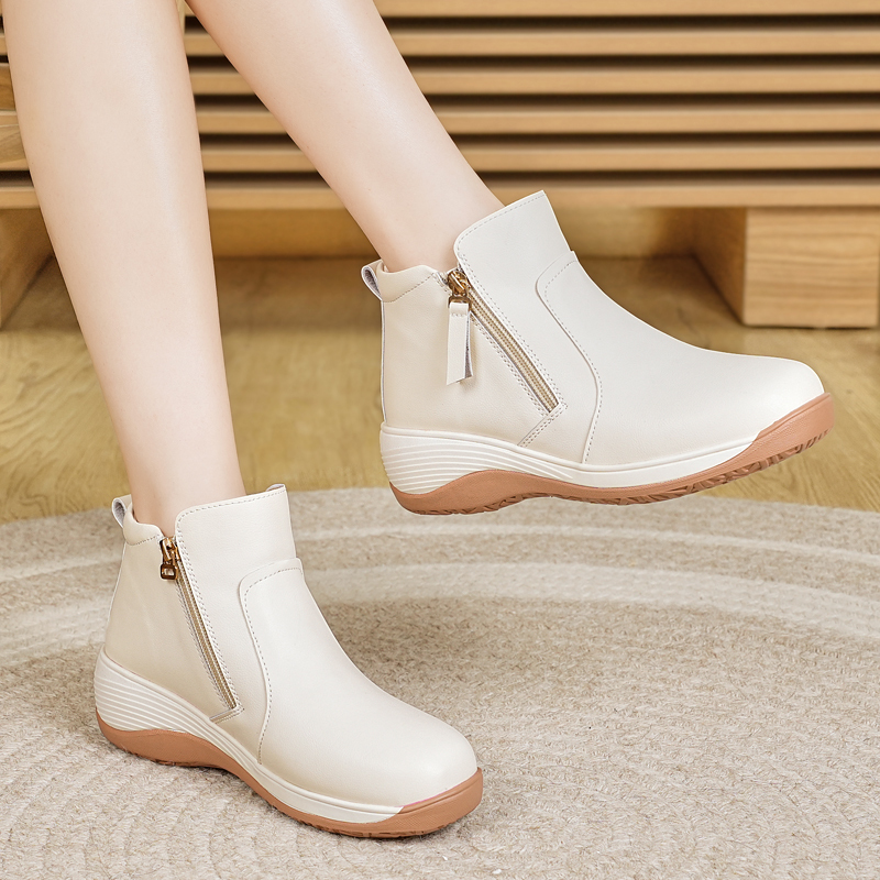 Genuine Leather Side Zipper Martin Boots for Women 2026 New Spring and Autumn Thick-Soled Soft-Soled Comfortable Short Boots for Moms Casual Shoes Genuine Leather Side Zipper Martin Boots for Women 2026 New Spring and Autumn Thick-Soled Soft-Soled Comfortable Short Boots for Moms Casual Shoes