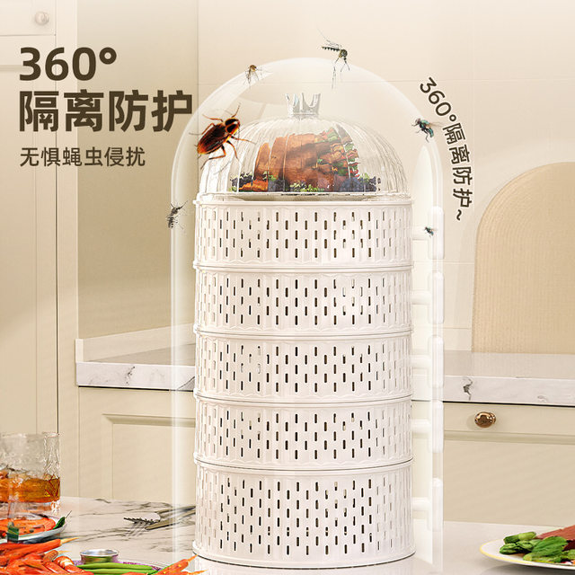 German Food Cover for Home Dining Table, Summer Hollow Multi-Layer Dustproof Fly-Proof Kitchen Storage Gadget 2025