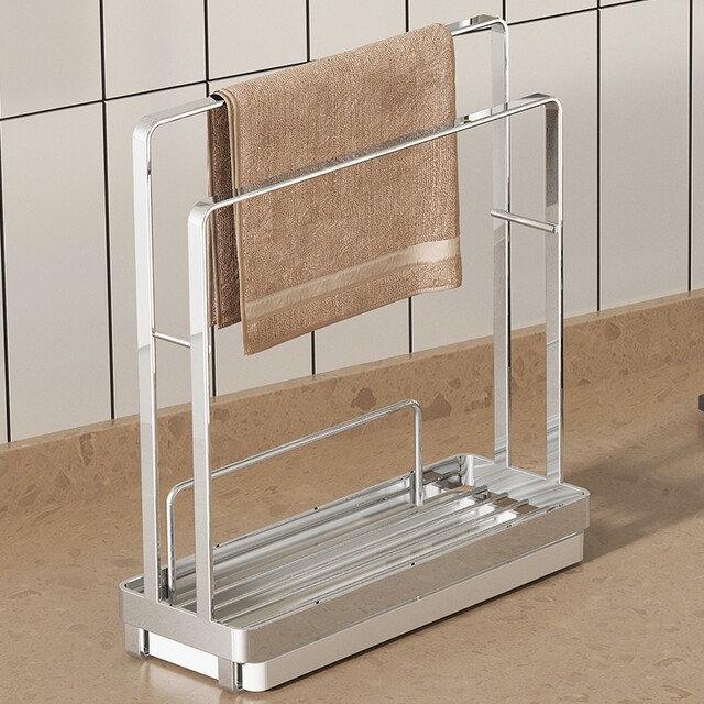 German Imported Kitchen Storage Rack, Draining Stainless Steel Organizer, Window Sill, Extremely Narrow Sink Gap, Towel Cloth