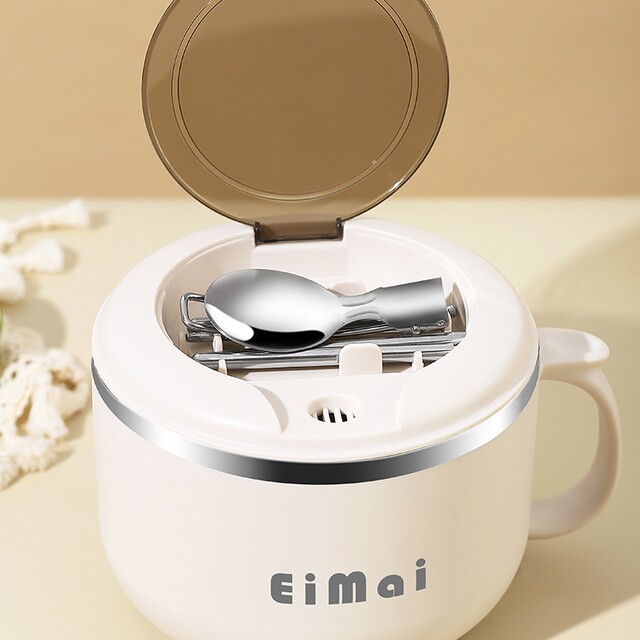 German Imported Rice Bowl with Lid for Office Workers Insulated Canteen Lunch Box 304 Stainless Steel Student-Specific Rice Bowl