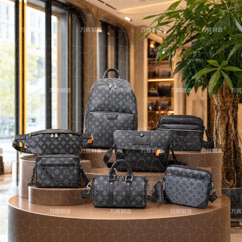 New Style Single-Shoulder Crossbody Black Monogram Men's Bag Soft Trunk Box Three-In-One Messenger Keepall Pillow Bag