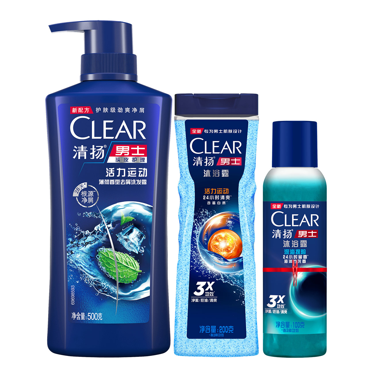 清扬男士平衡控油沐浴