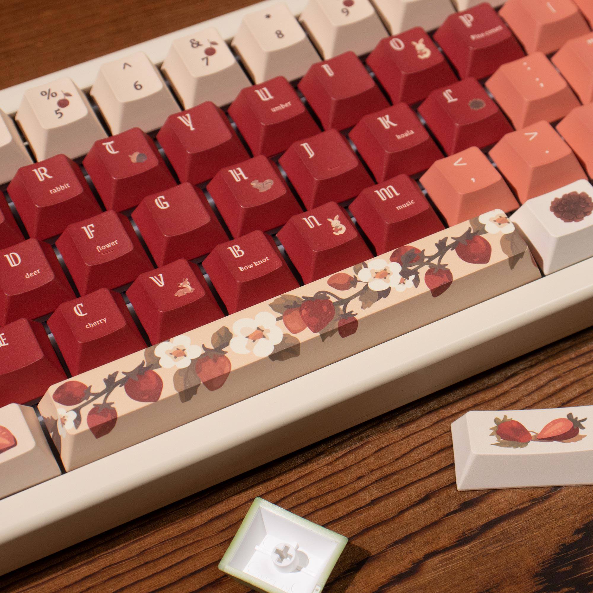 Deer in the Deep Forest keycap texture close-up