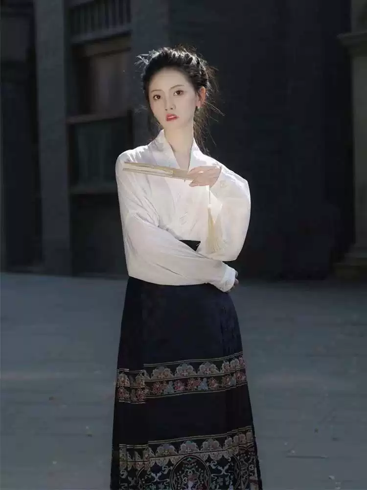 КОНСКОГО ЛИЦА ЮБКА ДВА ПРЕДМЕТА КОСТЮМ Улучшенный Hanfu Платье