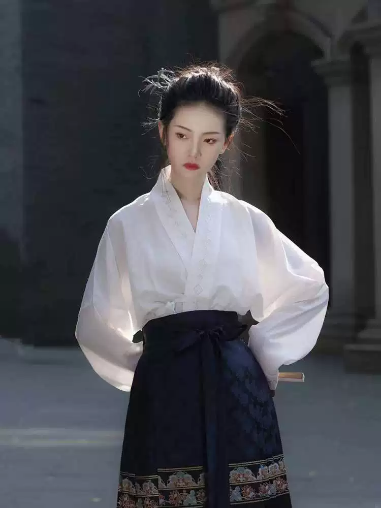 КОНСКОГО ЛИЦА ЮБКА ДВА ПРЕДМЕТА КОСТЮМ Улучшенный Hanfu Платье