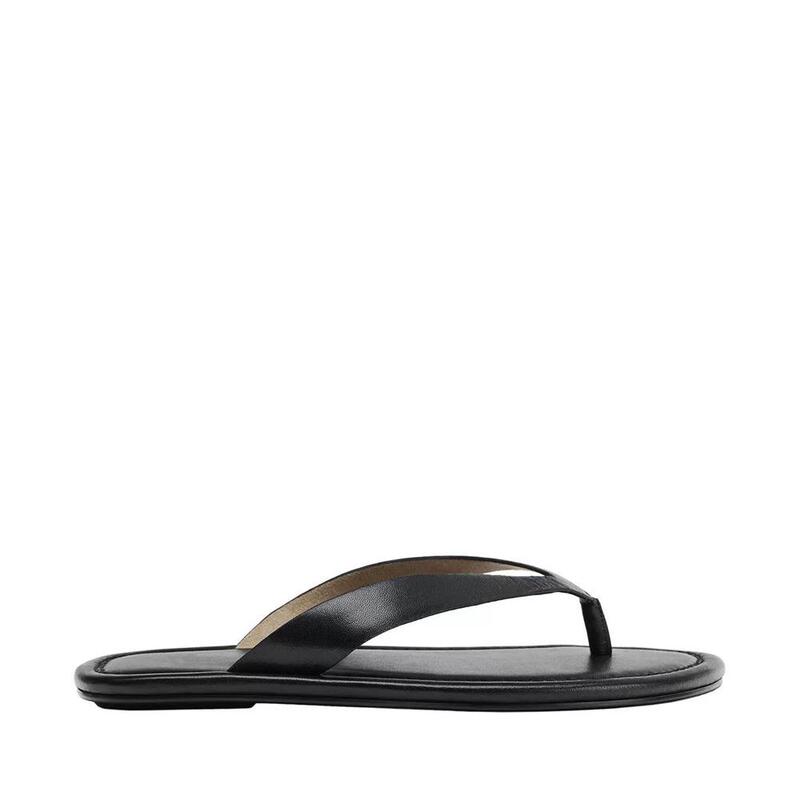 Za Factory 2026 New Product Women's Shoes Black Clip-On Strap Round Toe Fashion Flat Flip-Flops 629710