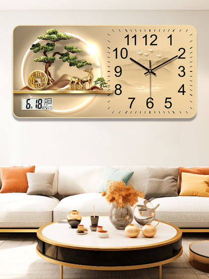 Clocks, Wall Clocks, Living Room Clocks, Wall-Mounted Clocks, 2026 New Perpetual Calendar Electronic Calendar Clocks, Home Dining Room Decorative Paintings