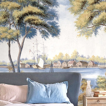 3D European hand-painted wallpaper Western landscape forest oil painting wallpaper hotel bed and breakfast sofa living room medieval wall covering