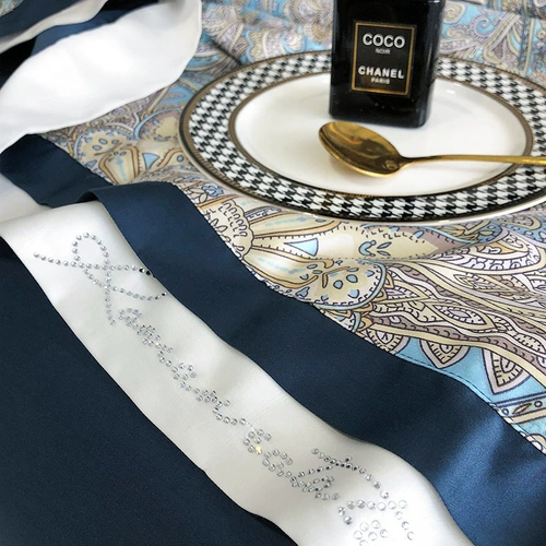 Ретро прохладное одеяло, шелковистый элитный комплект, европейский стиль, 4 предмета, простой и элегантный дизайн