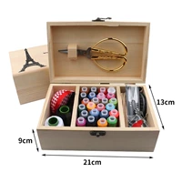 Коробка для швейных ниток из цельного дерева, железная башня