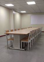 Steel-wood reading table library chair reading room table and chair combination reading table steel bookshelf school training table