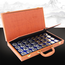 Bendelass999 Pure Silver Chinese Chess Gilded Silver Gold-plated High-end Leather Folding Chess Board Collection Gift