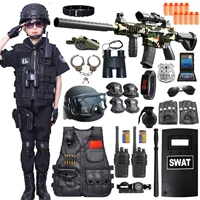 trang phục haloween cho bé Trẻ em của cảnh sát phù hợp với sĩ quan cảnh sát quần áo lực lượng đặc biệt SWAT đồ chơi thiết bị hiệu suất cosplay trang phục hóa trang Halloween các nhân vật halloween