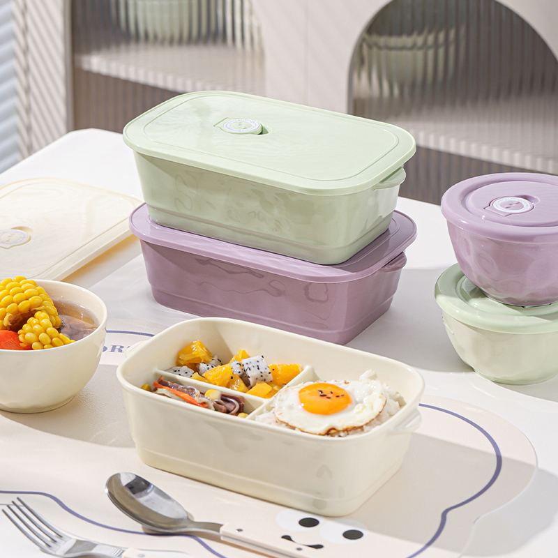 German Imported Ceramic Compartment Plate, Microwave Heating, Anti-Fall, Rectangular, Anti-Scalding, Constant Temperature, Student Lunch Box, Office Worker German Imported Ceramic Compartment Plate, Microwave Heating, Anti-Fall, Rectangular, Anti-Scalding, Constant Temperature, Student Lunch Box, Office Worker