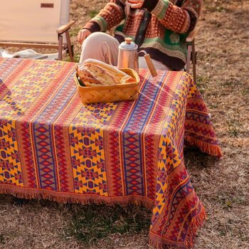 Ethnic egg roll table cloth air bed blanket outdoor picnic camping bohemian ambience thickened moisture-proof cushion Ethnic egg roll table cloth air bed blanket outdoor picnic camping bohemian ambience thickened moisture-proof cushion