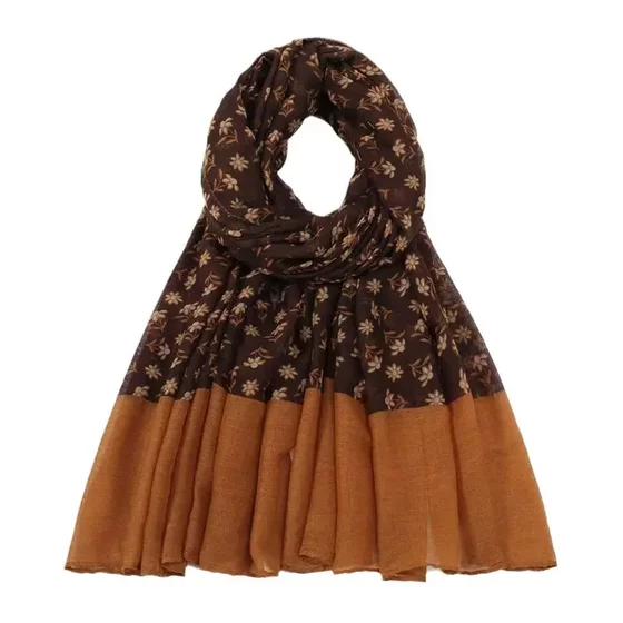 2023 Autumn and Winter Fashion Artistic Floral Scarf Versatile Ethnic Style Retro Long Sunscreen Shawl Outerwear Silk Scarf for Women