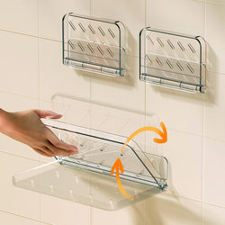 Foldable Wall-Mounted Storage Rack, Hanging Storage Box for Bathroom and Living Room, Wall-Mounted Without Drilling, Ceiling-Mounted Surveillance Camera Storage Rack